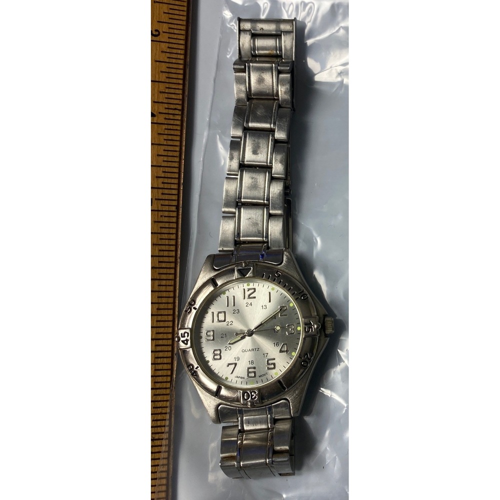 Advance PUR54906W Mens Silver Tone Stainless Steel Quartz Watch 38mm 24H Dial